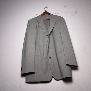 Boss Hugo Barneys Wool Blazer Coat Jacket Men 46T Beige Designer Formal Prep